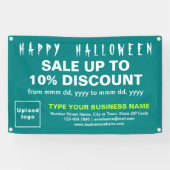 Banderoles Vente d'Halloween d'affaires sur un rectangle vert (Horizontal)