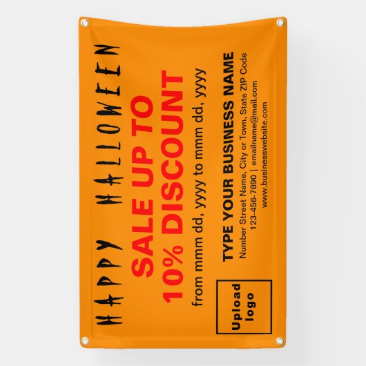 Banderoles Vente d'Halloween d'entreprise sur un rectangle de (Verticale)