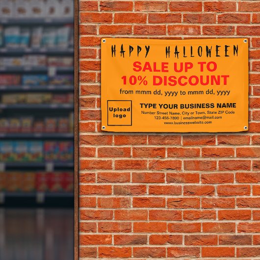 Banderoles Vente d'Halloween d'entreprise sur un rectangle de