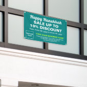 Banderoles Vente Hanoukka d'entreprise sur un rectangle vert  (Bâtiment extérieur)