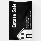 Banderoles Vente immobilière Noir et blanc Nom d'entreprise S (Vertical)
