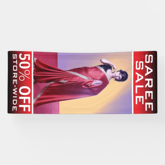 Banderoles Vente indienne faite sur commande de Saree de mode (Horizontal)