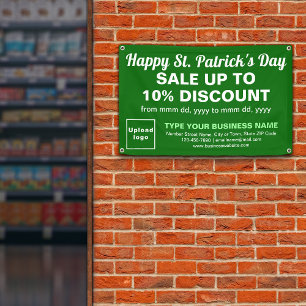 Banderoles Vente Saint Patrick Entreprise sur Rectangle Vert