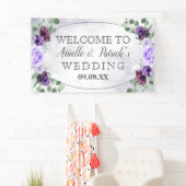 Banderoles Verdure Aquarelle Florale Purple Mariage élégant (En situation)