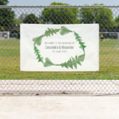 Banderoles Verdure Aquarelle Foliage Mariage (En situation)