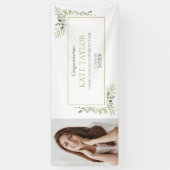 Banderoles Verdure Aquarelle Graduation Photo Félicats (Vertical)