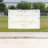 Banderoles Verdure & Or Fancy Police Calligraphie Bienvenue (En situation)