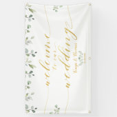 Banderoles Verdure & Or Fancy Police Calligraphie Bienvenue (Vertical)