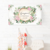 Banderoles Verdure rustique Dusty Rose Floral Girls Anniversa (En situation)