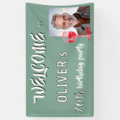 Banderoles Verre à vin rouge Photo de fête d'anniversaire 70  (Vertical)