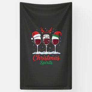 Banderoles Verres à vin rouge Esprits de Noël