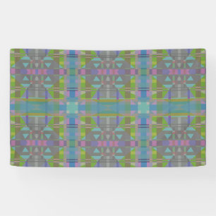 Banderoles Vert bleu violet géométrique