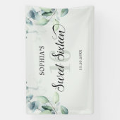 Banderoles Vert Eucalyptus Rustic Sweet 16 (Verticale)