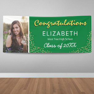 Banderoles Vert jaune blanc 2025 Graduation Photo