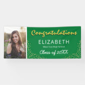 Banderoles Vert jaune blanc 2025 Graduation Photo (Horizontal)