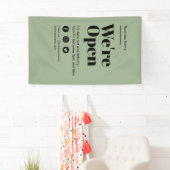 Banderoles Vert moderne Ouvert pour les entreprises Découvrir (En situation)