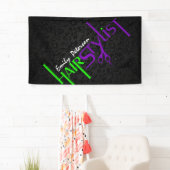 Banderoles Vert noir gras et violet (En situation)