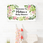 Banderoles Vert rose Floral Hydrangea Accueil fond (En situation)