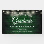 Banderoles Verte Rustique Chaîne de bois Lumières Graduation (Horizontal)