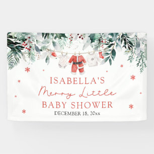 Banderoles Vêtements de bébé de Noël Bain de bébé Merry Littl