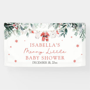 Banderoles Vêtements de bébé de Noël Merry Little Baby Shower