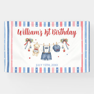 Banderoles Vêtements Rouge Blanc & Bleu Garçon Anniversaire