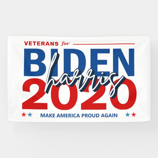 Banderoles Vétérans pour la campagne électorale de Biden Harr (Horizontal)