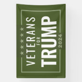 Banderoles Vétérans pour Trump 2024 - vert olive (Verticale)