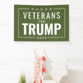 Banderoles Vétérans pour Trump 2024 - vert olive (Insitu)