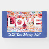 Banderoles Veux-Tu M'Épouser ? Love Photo Name Message MedBlu (Horizontal)