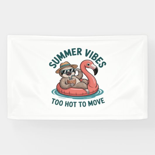 Banderoles Vibes d'été Sloth Funny Lazy Float (Horizontal)