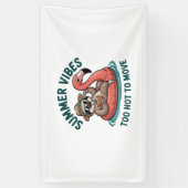 Banderoles Vibes d'été Sloth Funny Lazy Float (Vertical)