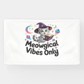 Banderoles Vibes Méowgiques Uniquement, Chat Kawaii Witch Flo (Horizontal)