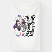 Banderoles Vibes Méowgiques Uniquement, Chat Kawaii Witch Flo (Vertical)