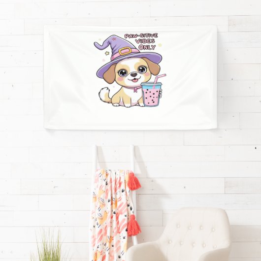 Banderoles Vibes Paw-Stive Seulement Chien mignon Avec Bubble (En situation)
