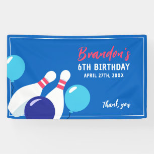 Banderoles Vibrant Blue et Red Bowling 6e anniversaire