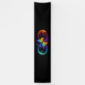 Banderoles Vibrant infinity with rainbow butterfly on black (Vertical)