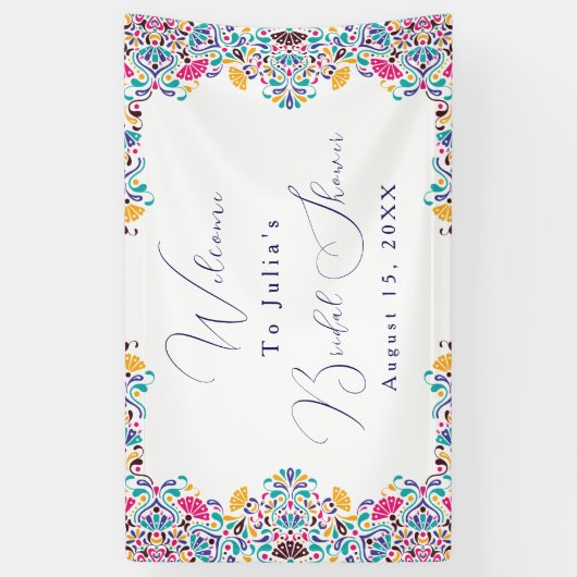 Banderoles Vibrant mexicaine Fiesta Style Mariage arc-en-ciel (Vertical)