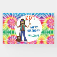 Vieux Hippie Hippy Tie Dye 70e fête d'anniversaire