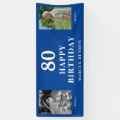 Banderoles Vieux Nouvelle Photo 80e fête d'anniversaire (Vertical)