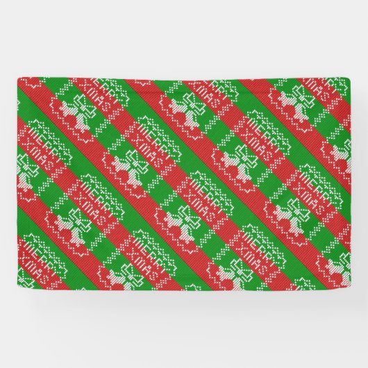 Banderoles Vilain pull motif sonnettes Joyeux fils Xmas (Horizontal)