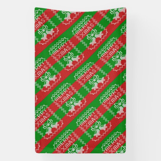 Banderoles Vilain pull motif sonnettes Joyeux fils Xmas (Verticale)