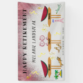 Banderoles Vin rose Parties scintillant, relax & Voyage Bonne (Vertical)