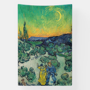 Banderoles Vincent van Gogh - Paysage Lune avec couple