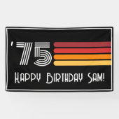 Banderoles Vintage 1975 Retro Stripe Sun 50e anniversaire (Horizontal)