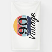 Banderoles Vintage 90e anniversaire coucher du soleil (Vertical)