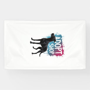 Banderoles Vintage Adoptez Ne Faites Pas D'Achats Chien Graff