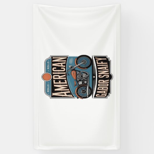 Banderoles Vintage moto américain (Vertical)