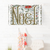 Banderoles vintage noël poinsettia joyeux noel (En situation)