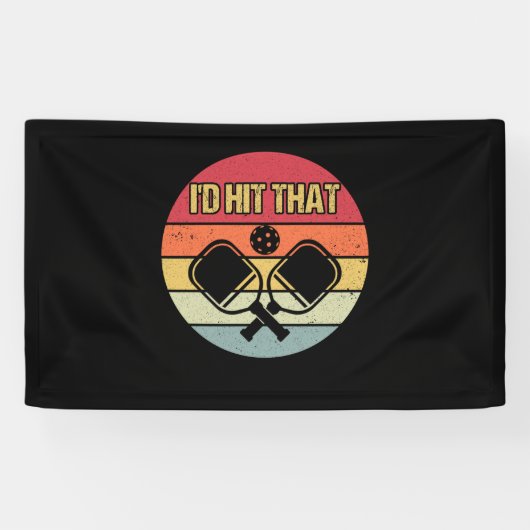 Banderoles Vintage Pickleball Player I'd Hit That Retro (Horizontal)
